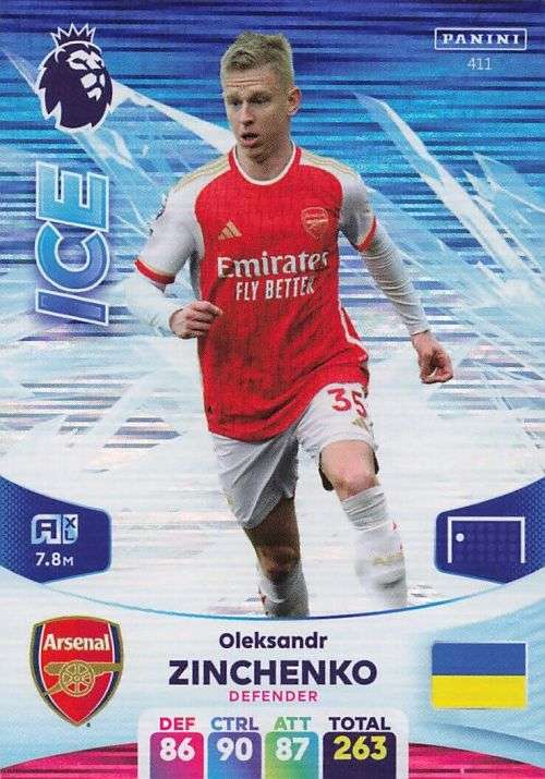 O. ZINCHENKO - PANINI English Premier League 2023/24 -FOIL `ICE` TRADING CARD 411