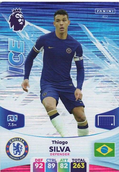THIAGO SILVA - PANINI English Premier League 2023/24 -FOIL `ICE` TRADING CARD 412