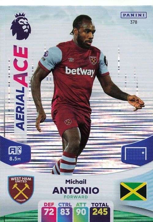 MICHAEL ANTONIO - PANINI English Premier League 2023/24 -FOIL `AERIAL ACE` TRADING CARD 378