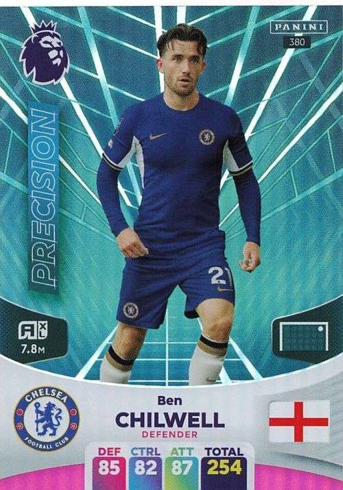 BEN CHILWELL - PANINI English Premier League 2023/24 -FOIL `PRECISION` TRADING CARD 380