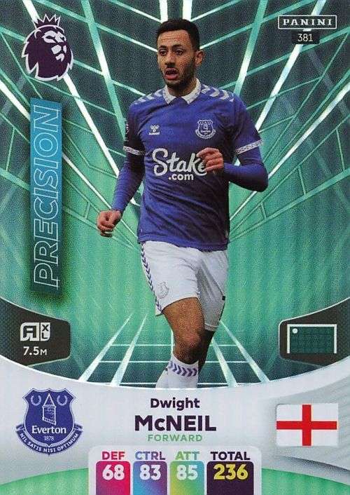 DWIGHT McNEIL - PANINI English Premier League 2023/24 -FOIL `PRECISION` TRADING CARD 381