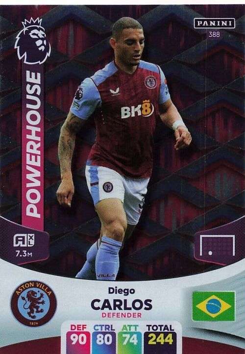 DIEGO CARLOS - PANINI English Premier League 2023/24 -FOIL `POWERHOUSE` TRADING CARD 388