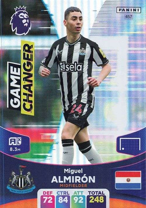 MIGUEL ALMIRON - PANINI English Premier League 2023/24 -FOIL `GAME CHANGER` TRADING CARD 457