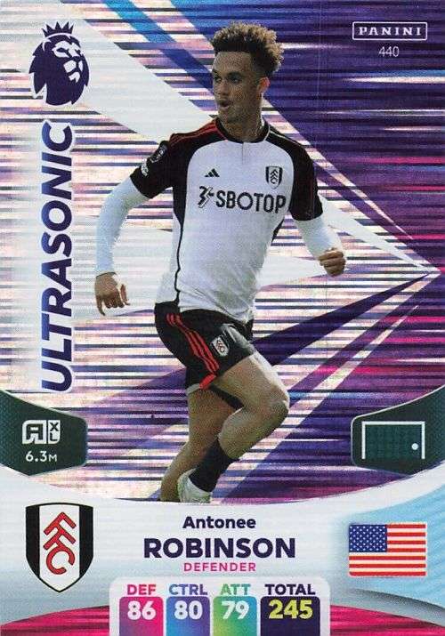 ANTONEE ROBINSON - PANINI English Premier League 2023/24 -FOIL `ULTRASONIC` TRADING CARD 440