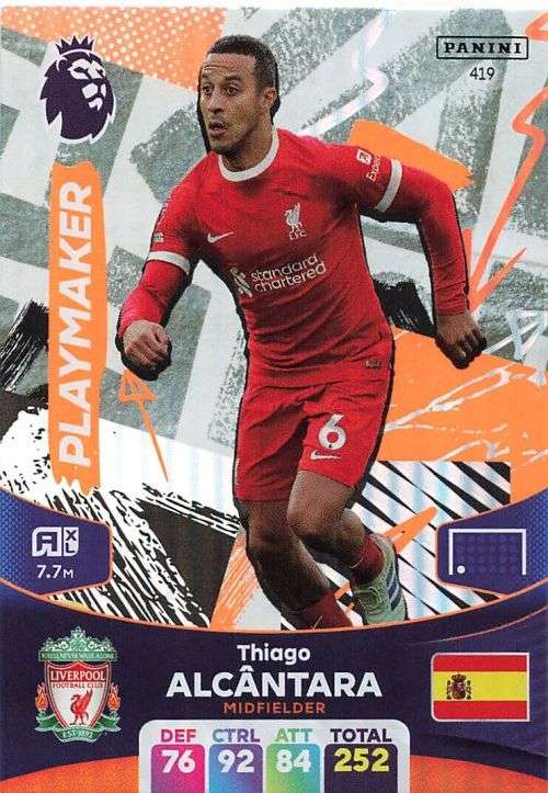 THIAGO - PANINI English Premier League 2023/24 -FOIL `PLAYMAKER` TRADING CARD 419