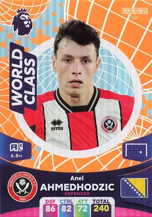 A. AHMEDHODZIC - PANINI English Premier League 2023/24 -FOIL `WORLD CLASS` TRADING CARD 448