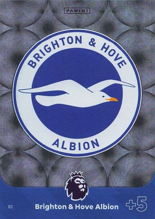 BRIGHTON & HOVE ALBION - PANINI English Premier League 2023/24 -FOIL `CLUB BADGE` TRADING CARD 82