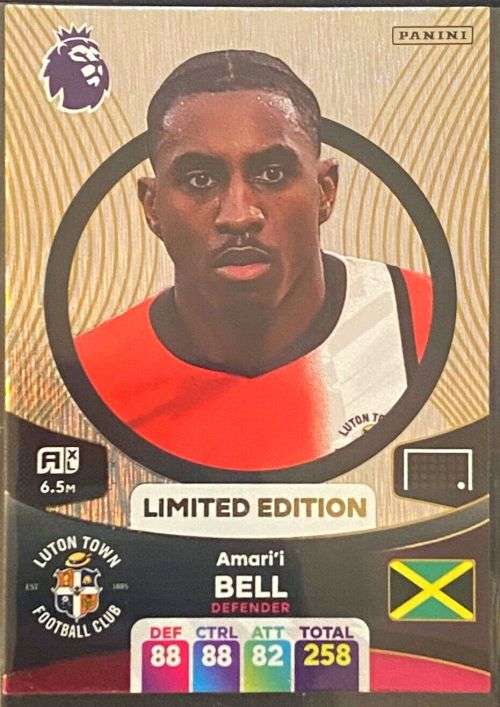 AMARI`L BELL - PANINI English Premier League 2023/24 - ULTRA RARE `LIMITED EDITION` TRADING CARD