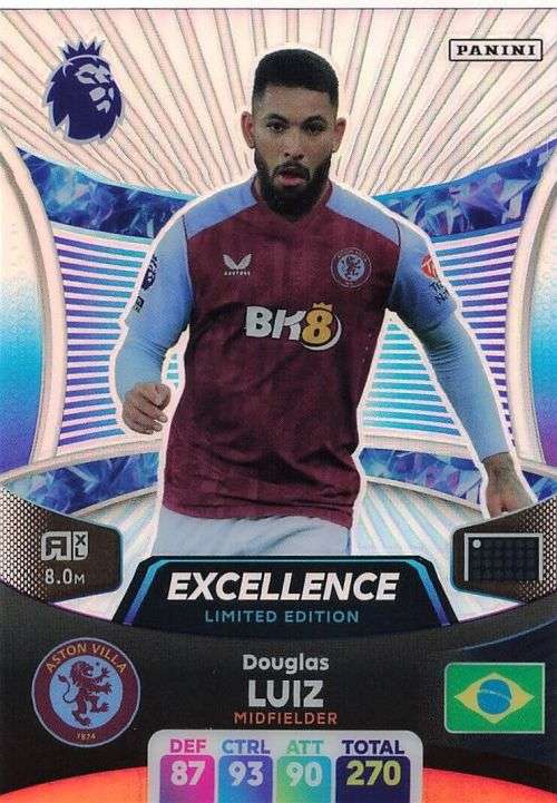 DOUGLAS LUIS - PANINI English Premier League 2023/24 - RARE `EXCELLENCE` TRADING CARD