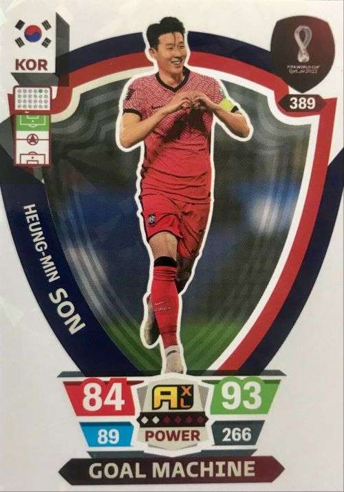 HEUNG MIN SON - PANINI `FIFA WORLD CUP 2022` QATAR - `GOAL MACHINE` TRADING CARD 389
