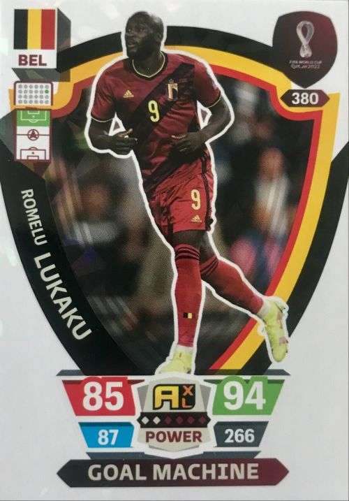ROMELU LUKAKU - PANINI `FIFA WORLD CUP 2022` QATAR - `GOAL MACHINE` TRADING CARD 380