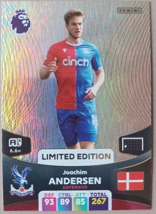 JOACHIM ANDERSEN - PANINI English Premier League 2023/24 -  `LIMITED EDITION` TRADING CARD