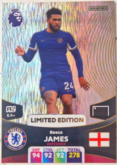 REECE JAMES - PANINI English Premier League 2023/24 - ULTRA RARE `LIMITED EDITION` TRADING CARD