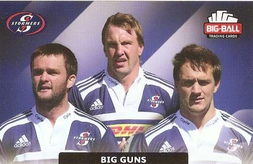 BIG BALL RUGBY COLLECTION  2012 - STORMERS `BIG GUNS` TRADING CARD 160