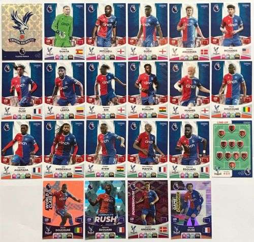 CRYSTAL PALLACE C - PANINI English Premier League 2023/24 - COMPLETE TEAM SET of 22 TRADING CARDS