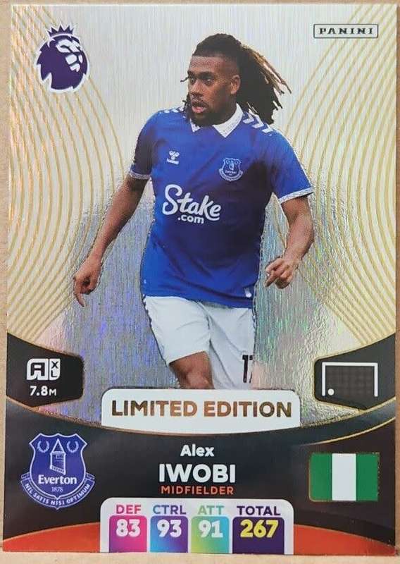 ALEX IWOBI - PANINI English Premier League 2023/24 -  `LIMITED EDITION` TRADING CARD