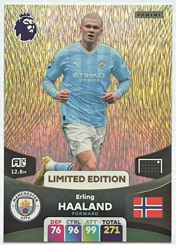 ERLING HAALAND - PANINI English Premier League 2023/24 -  `LIMITED EDITION` TRADING CARD