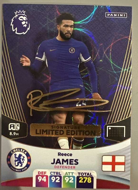 REECE JAMES - PANINI English Premier League 2023/24 - RARE `SIGNATURE LIMITED EDITION` CARD