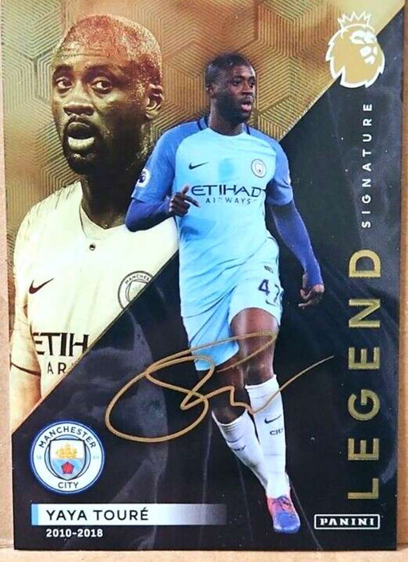 YAYA TOURE - PANINI English Premier League 2023/24 - RARE `SIGNATURE LEGEND LIMITED EDITION` CARD