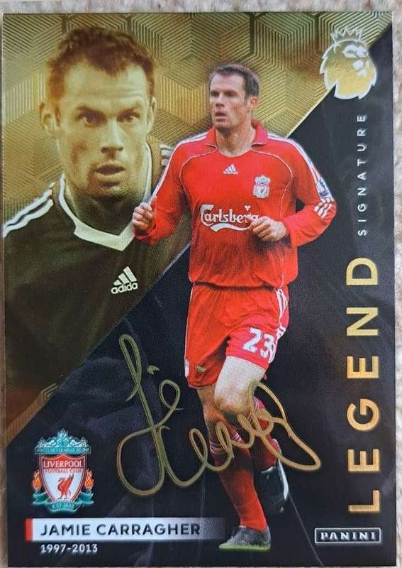 JAMIE CARRAGHER - PANINI English P/ League 2023/24 - RARE `SIGNATURE LEGEND LIMITED EDITION` CARD