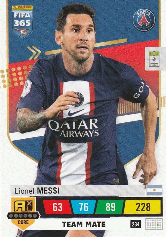 LIONEL MESSI - PANINI `FIFA 365 COLLECTION` 2023 - `BASE` TRADING CARD 234