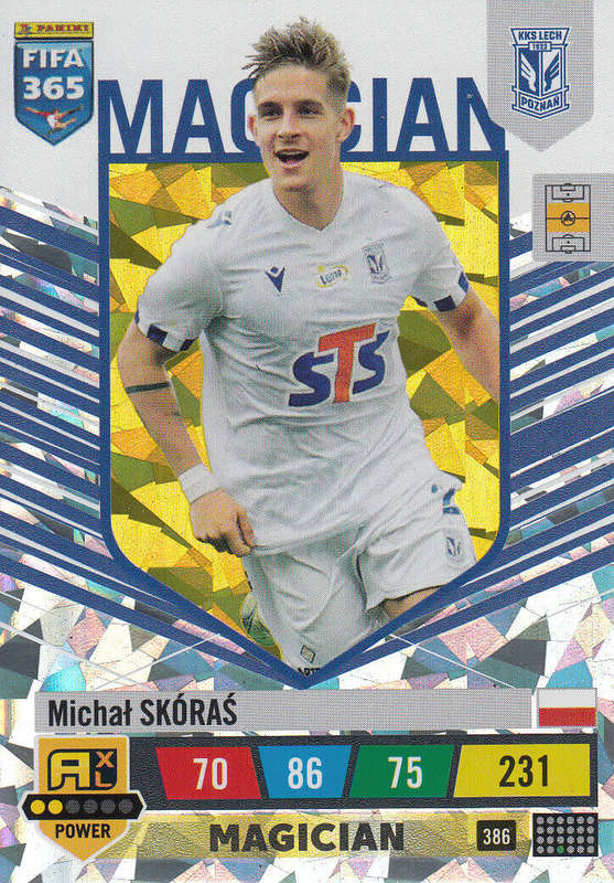 MICHAL SKORAS - PANINI `FIFA 365 COLLECTION` 2023 - `MAGICIAN` FOIL TRADING CARD 386