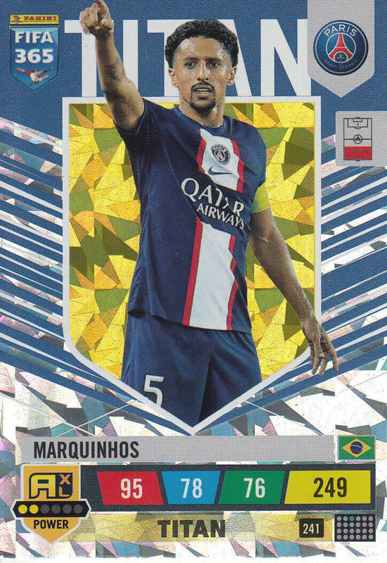 MARQUINHOS - PANINI `FIFA 365 COLLECTION` 2023 - `TITAN` FOIL TRADING CARD 241