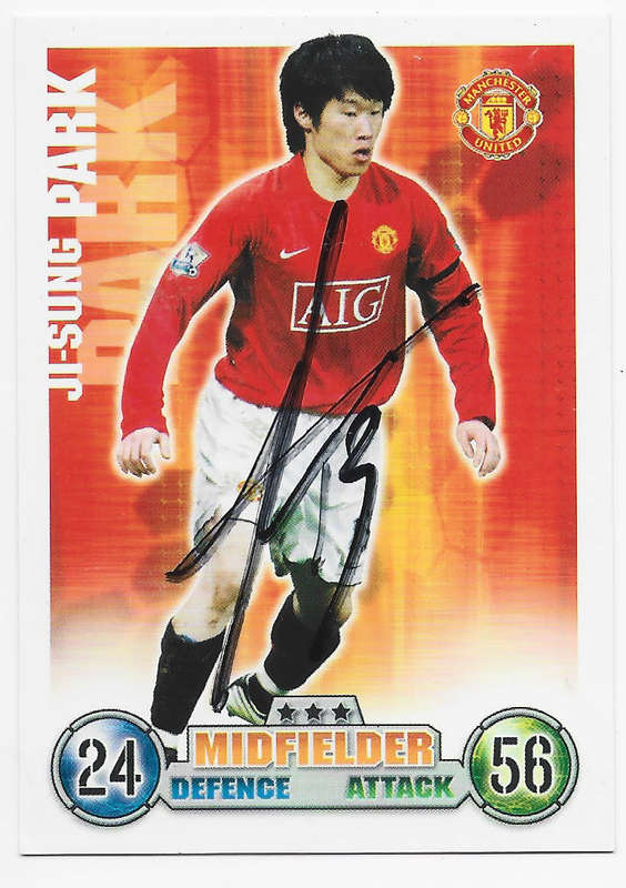 JI SUNG PARK - TOPPS `MATCH ATTAX` 2008 COLLECTION - Personally Signed Trading Card