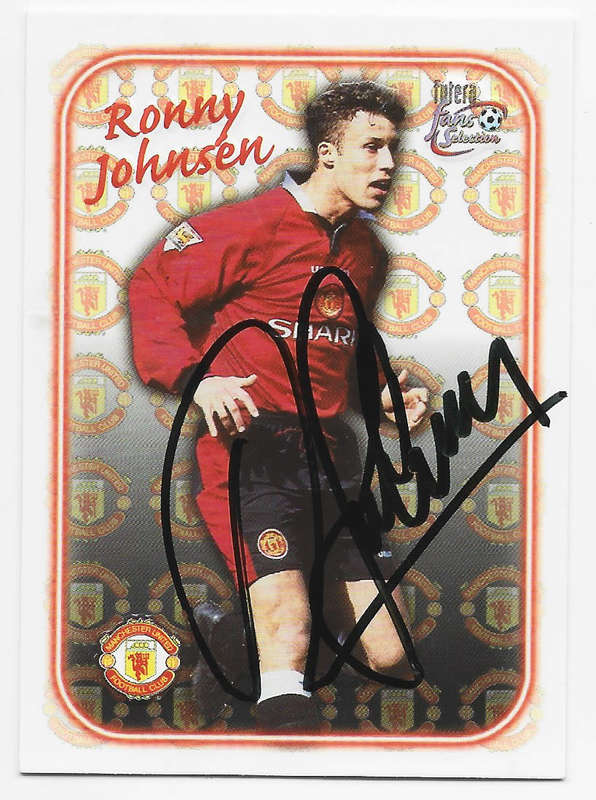RONNY JOHNSEN (Man. United) - FUTERA 1997 COLLECTION - Personally Signed Trading Card