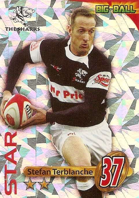 STEFAN TERBLANCHE - 2010 BIG BALL RUGBY COLLECTION - FOIL `STAR PLAYER` TRADING CARD TS28