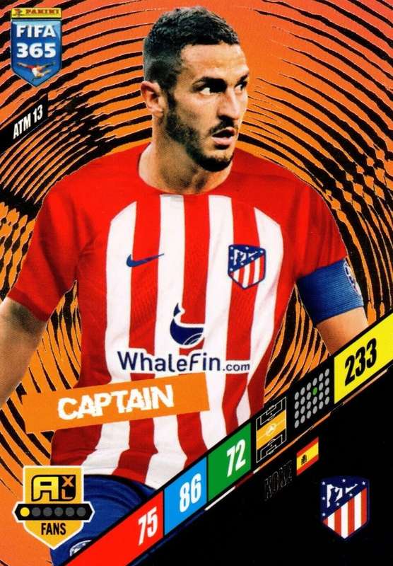 KOKE - PANINI `FIFA 365 COLLECTION` 2024 - `CAPTAIN` FOIL TRADING CARD ATM13
