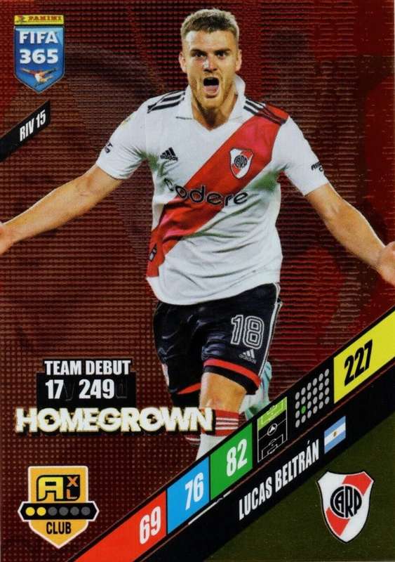 LUCAS BELTRAN - PANINI `FIFA 365 COLLECTION` 2024 - `HOMEGROWN` FOIL TRADING CARD RIV15