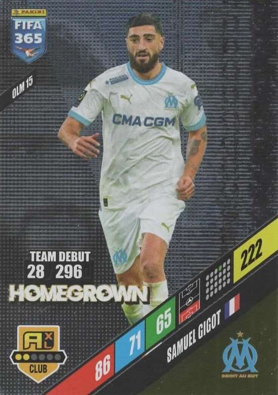 SAMUEL GICUT - PANINI `FIFA 365 COLLECTION` 2024 - `HOMEGROWN` FOIL TRADING CARD OLM15