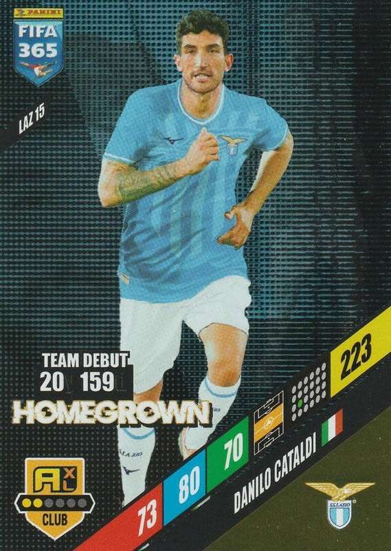 DANILO CATALDI - PANINI `FIFA 365 COLLECTION` 2024 - `HOMEGROWN` FOIL TRADING CARD LAZ15