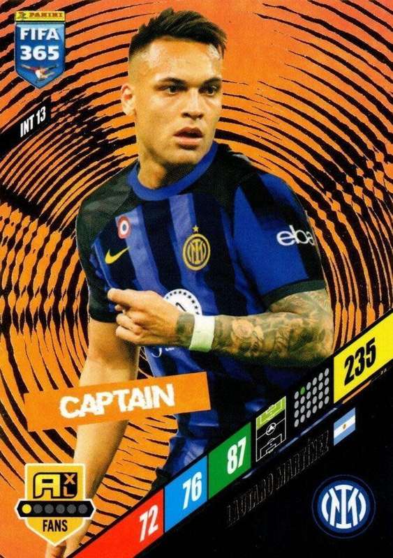 LAUTARO MARTINEZ - PANINI `FIFA 365 COLLECTION` 2024 - `CAPTAIN` FOIL TRADING CARD INT13
