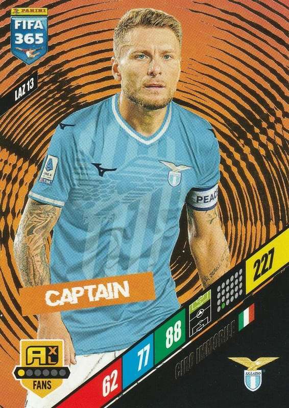 CIRO IMMOBILE - PANINI `FIFA 365 COLLECTION` 2024 - `CAPTAIN` FOIL TRADING CARD LAZ13