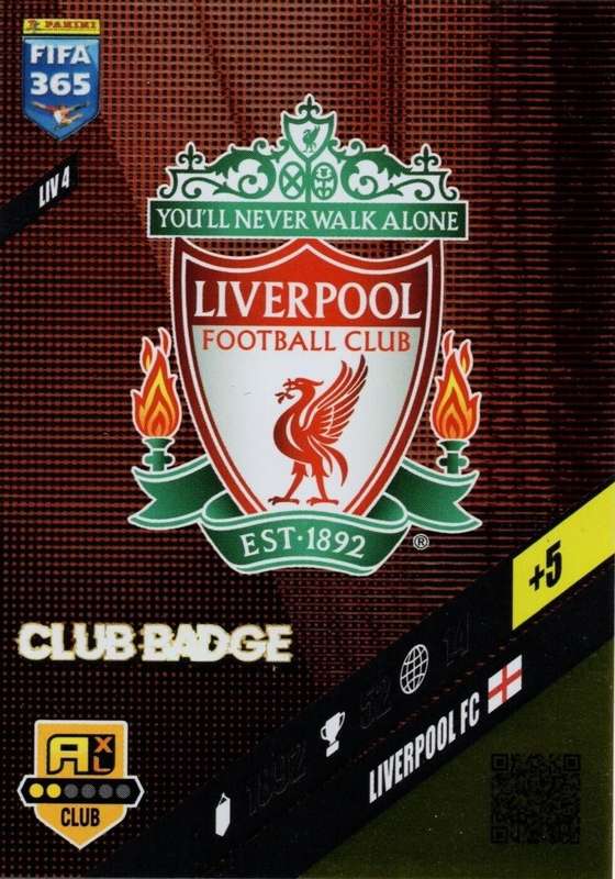 LIVERPOOL FC - PANINI `FIFA 365 COLLECTION` 2024 - `CLUB CREST` FOIL TRADING CARD LIV4