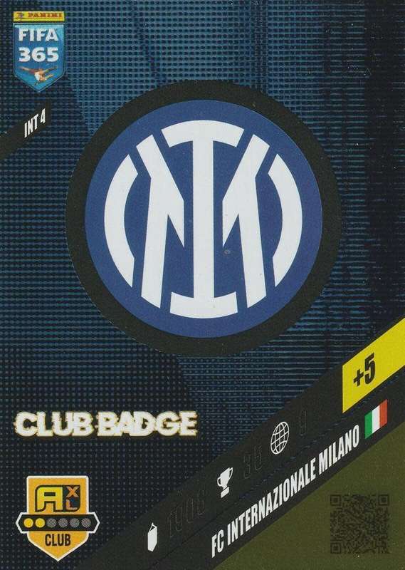 INTER MILAN - PANINI `FIFA 365 COLLECTION` 2024 - `CLUB CREST` FOIL TRADING CARD INT4