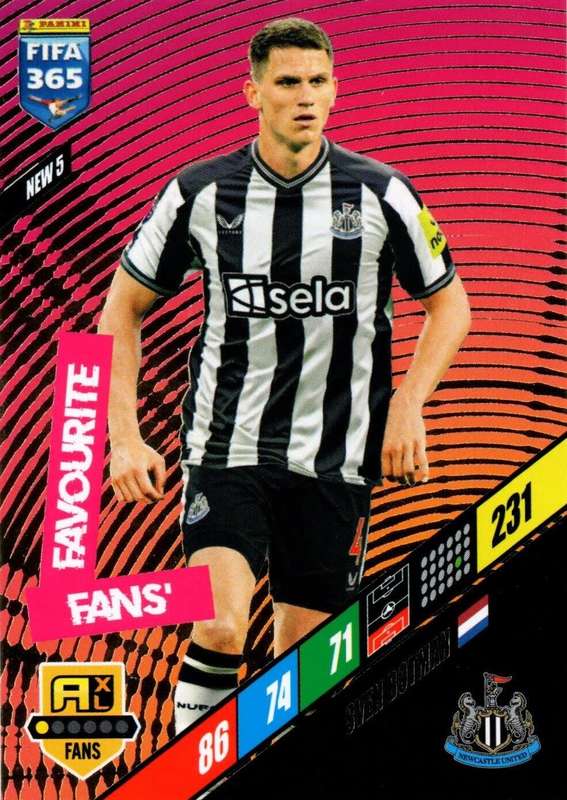 SVEN BOTMAN - PANINI `FIFA 365 COLLECTION` 2024 - `FANS FAVOURITE` FOIL TRADING CARD NEW5