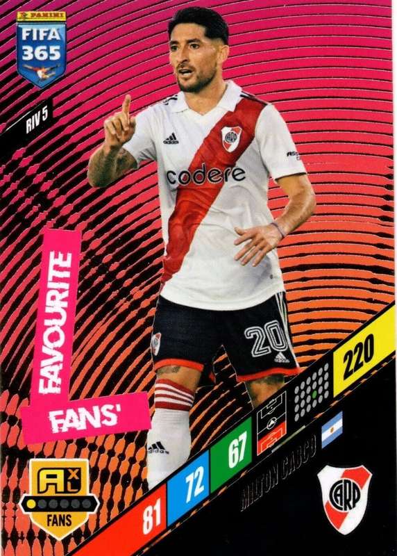 HILTON CASCO - PANINI `FIFA 365 COLLECTION` 2024 - `FANS FAVOURITE` FOIL TRADING CARD RIV5