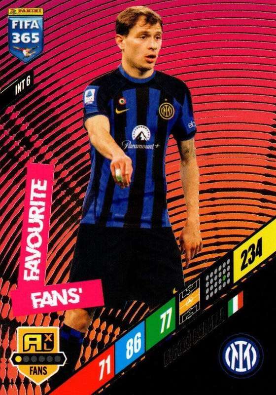 NICOLO BARELLA - PANINI `FIFA 365 COLLECTION` 2024 - `FANS FAVOURITE` FOIL TRADING CARD INT6