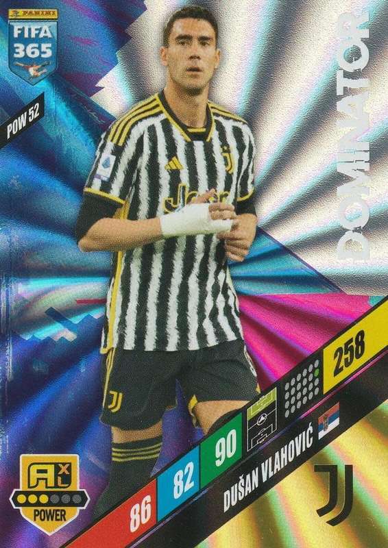 DUSAN VLAHOVIC - PANINI `FIFA 365 COLLECTION` 2024 - `DOMINATOR` FOIL TRADING CARD POW52