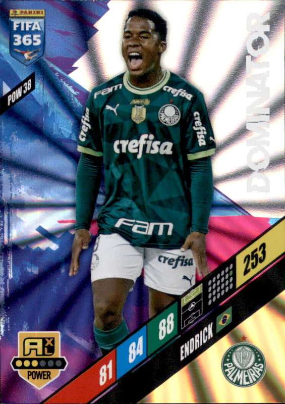 ENDRICK - PANINI `FIFA 365 COLLECTION` 2024 - `DOMINATOR` FOIL TRADING CARD POW38