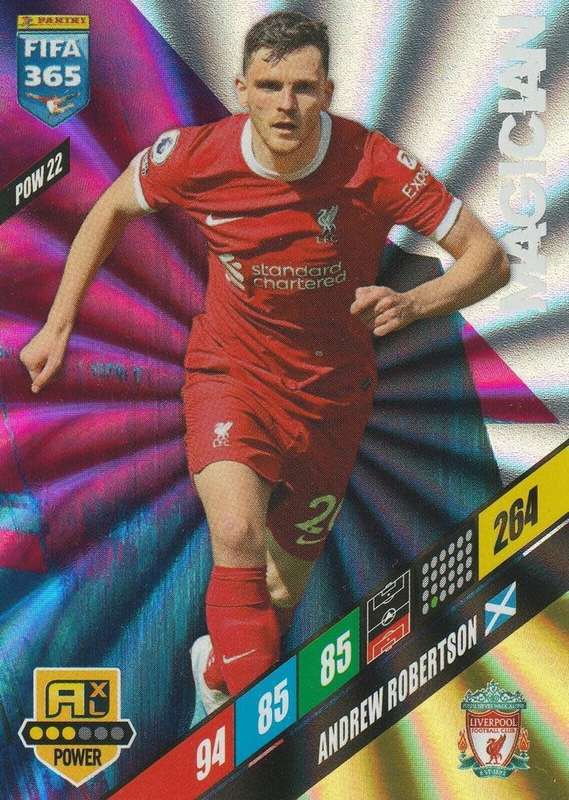 ANDREW ROBERTSON - PANINI `FIFA 365 COLLECTION` 2024 - `MAGICIAN` FOIL TRADING CARD POW22