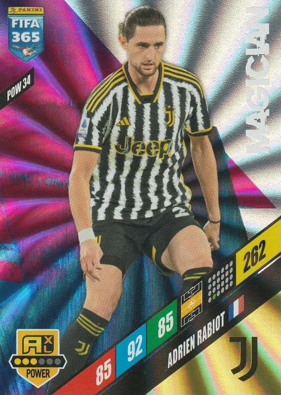 ADRIEN RABIOT - PANINI `FIFA 365 COLLECTION` 2024 - `MAGICIAN` FOIL TRADING CARD POW34