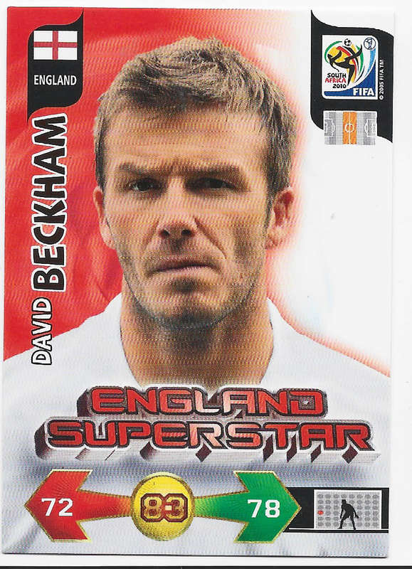 DAVID BECKHAM - PANINI `FIFA WORLD CUP 2010`UK EDITION - BASE TRADING CARD