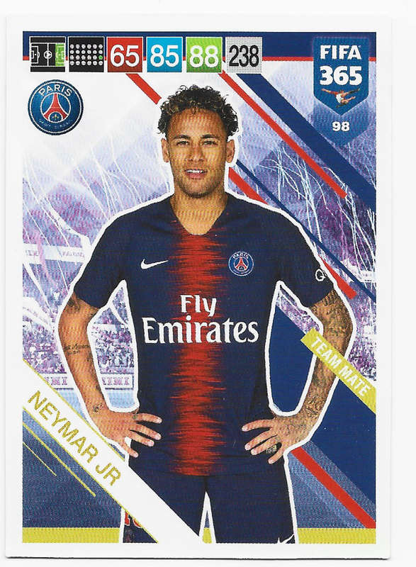 NEYMAR Jr (Brazil) - PANINI `FIFA 365` 2018/19 COLLECTION -BASE TRADING CARD