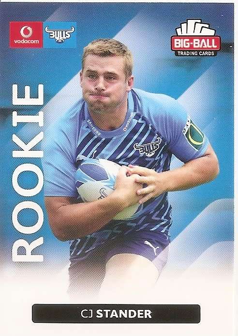 CJ STANDER - BIG BALL RUGBY COLLECTION  2012 - BLUE BULLS `ROOKIE` BASE CARD 16