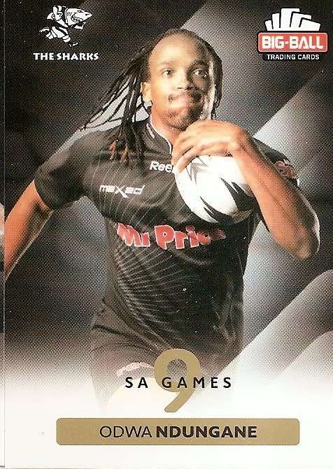 ODWA NDUNGANE - BIG BALL RUGBY COLLECTION  2012 - THE SHARKS BASE CARD 235
