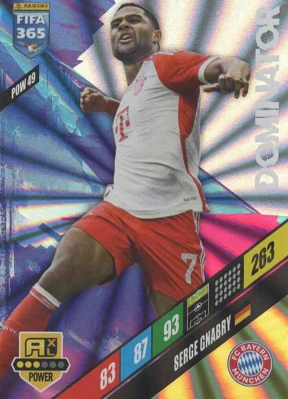 SERGE GNABRY - PANINI `FIFA 365 COLLECTION` 2024 - `DOMINATOR` FOIL TRADING CARD POW49